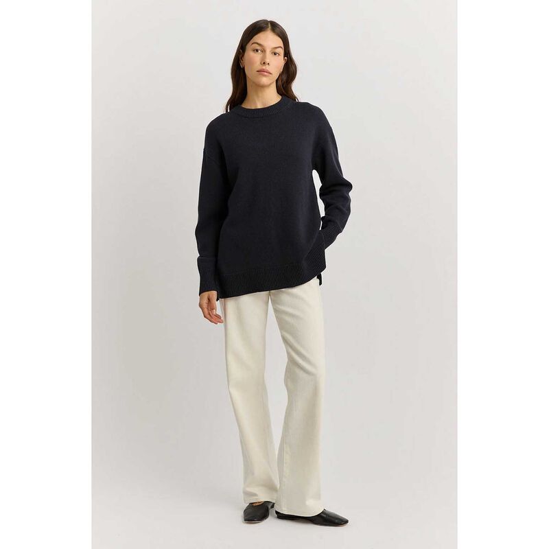 Toorallie Relaxed Longline Crew Jumper image number 3